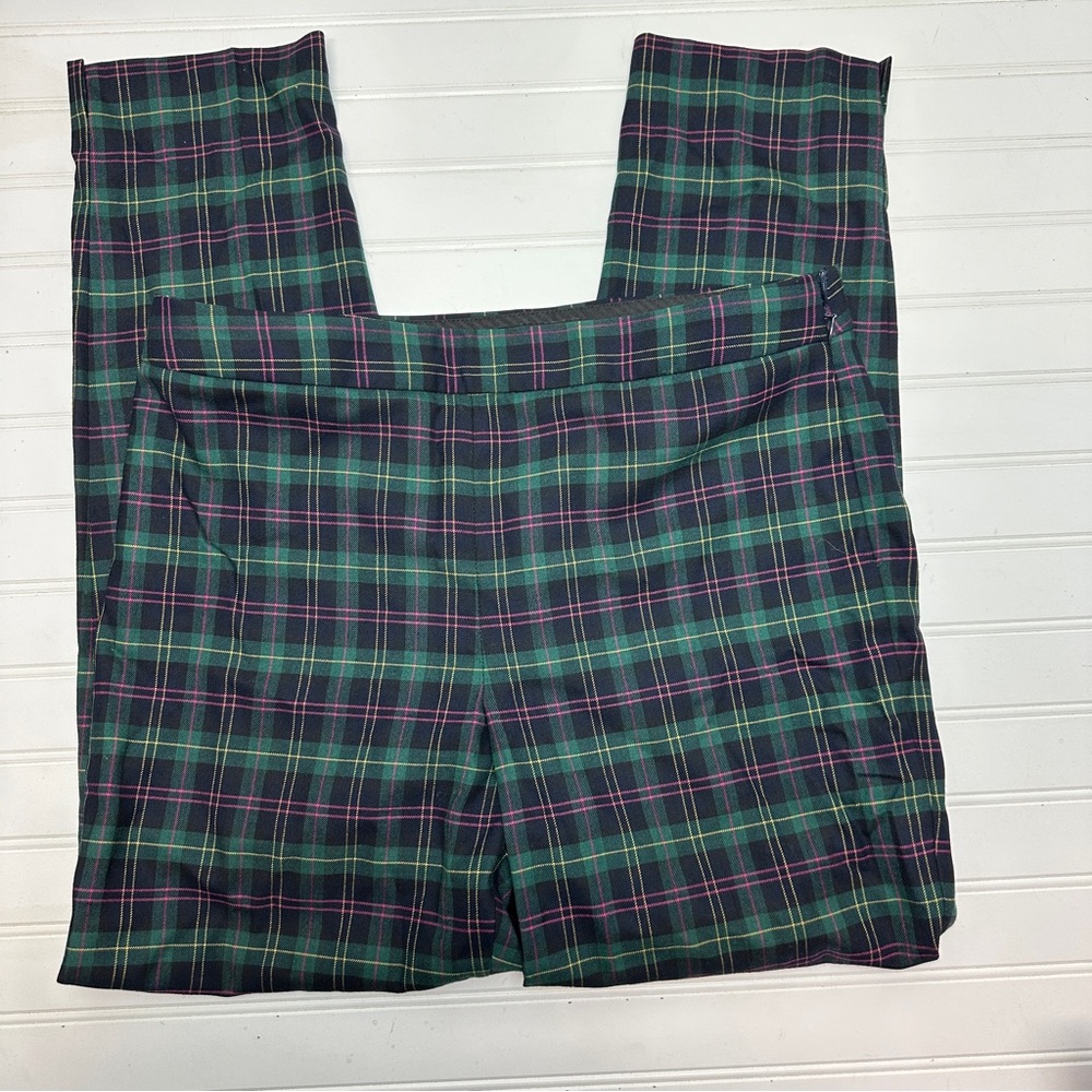 Talbots Chatham Ankle Green Plaid Pants